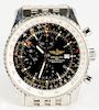 Breitling Chronometer Navitimer mens stainless steel wristwatch.  45.6mm