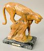Kent Ullberg (b. 1945),  bronze,  "Water's Edge",  mountain lion,  signed, dated, and numbered on back: 1997 22/50.  ht. 1...