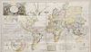 Herman Moll (1654-1732),  hand colored engraving map  "A New and Correct Map of the WHOLE WORLD, Showing Y. e situation of its p...