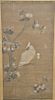 Li Yu (1843-1904),  ink and color on silk laid on board,  Cockatoo and Blossoms,  signed right side  image size: 29 1/4" x 1...