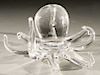 Large Steuben glass octopus crystal sculpture, introduced 2005.  wd. 8 in.  Condition: very good condition, no issues  Provena...