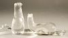 Pair of Steuben glass mink, crystal animal sculptures, both having diamond eyes, 1974.  lg. 8 1/2 in. & ht. 6 1/2 in.  Condition...