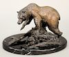 William Davis,  bronze grizzly bear on oval granite base,  signed on back: Wm. Davis A.P. 1987.  ht. 6 1/2 in., lg. 10 in.