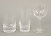 Baccarat crystal set of "Montaigne Optic" glasses to include ten stems, twelve tall waters, and eleven rocks glasses, thirty-three t...