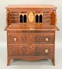 Federal mahogany butler's desk having oval panel inlaid desk with eagle and panel with 18 star scroll, circa 1800.  ht. 47 1/2 in....