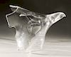 Large Steuben glass flying eagle crystal sculpture, #0155, designed by Paul Schulze, introduced 1975, signed on bottom of rim: Steub...