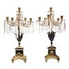 A PAIR OF BRONZE AND MARBLE CANDELABRA. FRANCE, 19TH CENTURY. 