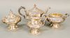 Four piece sterling silver tea set including teapot, sugar, creamer, and waste bowl.  tallest: ht. 6 3/4 in., 82.6 t oz.