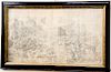 Copper plate engraving, The Victory of Khorgos 1774 #4, Emperor Qianlong's La Victoire de Khorgos.  19 3/4" x 33 1/2"