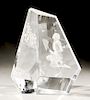Steuben glass "Boy and Butterfly" crystal sculpture, designed by George Thompson and engraving designed by Tom Vincent, signed on bo...