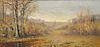 Max Weyl (1837-1914),  oil on canvas,  Fall Landscape,  signed lower right: Max Weyl,  16" x 32"
