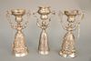 Three Continental silver wedding cups including a pair and a single, two with Christie's East 1981 tags (dents around base of pair)....
