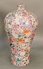 Large Famille Rose Millefleur plum (meiping) vase, China, 20th century, the entire body covered with polychrome thousand flowers, an...