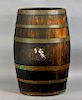 19C English Oak Brass Strap Whiskey Barrel