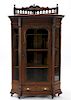 19C Victorian Oak Corner Bookcase China Cabinet