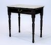 Walnut Marble Top One Drawer Work Stand Table