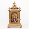 Tiffany & Co. Champleve Gilt-brass Mantel Clock