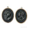 Pair of Wedgwood & Bentley Black Basalt Portrait Medallions