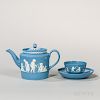 Two Wedgwood Solid Blue Jasper Tea Wares