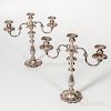 Pair of Mueck-Cary Sterling Silver Three-light Convertible Candelabra