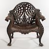 Renaissance Revival Carved Oak Armchair