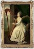 After William Hoare of Bath (British, 1707-1792)  Lady Frances Seymour Conway Playing a Harp