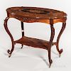 Mahogany and Marquetry Oval Center Table
