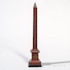 Grand Tour Rosso Antico Marble Model of the Lateran Obelisk