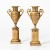 Pair of French Empire Gilt-bronze Urns