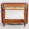 Louis XVI-style Maison Forest Ormolu-mounted Tulipwood and Mahogany Marble-top Side Table