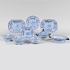 English Blue and White Transfer Printed Porcelain Part Service in the 'William Adams' Pattern