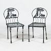 Pair of Painted Cast-Iron Side Chairs