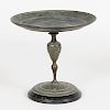 Renaissance Revival Patinated-Bronze and Marble Tazza