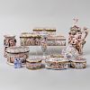 Group of Seven Capodimonte Porcelain Boxes and Three Vessels