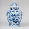 Chinese Style Blue and White Porcelain Baluster Jar and Cover, of Recent Manufacture