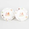 Pair of Staffordshire Transfer Printed and Enriched Pearlware Porcelain Plates