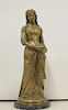 Debiet Signed Gilt Bronze of a Lady with Flowers