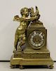 Antique Gilt Bronze Figural Clock Signed P.R.