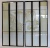 Framed Art Deco Etched Glass Panels With Doors.