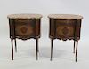 Pair of Antique Kidney Shape Marbletop French