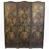 Antique Leather 3 Panel Screen.