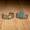 Fred Peshlakai (Dine, 1896-1975) Attributed, Navajo Silver and Turquoise Cuff Bracelets