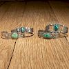 Fred Harvey Era Silver and Turquoise Cuff Bracelets