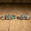 Fred Harvey Era Silver and Turquoise Cuff Bracelets with Thunderbird Designs