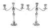 * A Pair of American Silver Three-Light Candelabra, Alvin Mfg. Co., Providence, RI, each weighted.