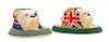 * Two Royal Doulton Bulldog Match Holder and Strikers Height 3 1/8 inches.