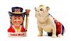 * Two Royal Doulton Bulldog Figures Height of taller 5 3/4 inches.