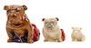 * A Group of Three Royal Doulton Bulldogs Height of tallest 6 inches.