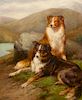* Four Works of Art depicting Collies Largest: 24 1/4 x 19 7/8 inches.