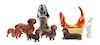 * A Group of Eight Dachshund Figures Height of tallest 8 1/4 inches.